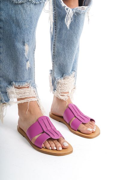 DaphneSandals شبشب نسائي من الجلد الطبيعي باللون الليلكي - M5813