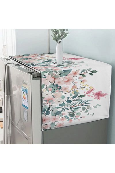 Else Halı 60x140cm Green Eucalyptus Patterned Diffusion and Refrigerator Cover