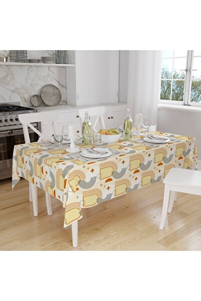 Else Dekor Цифровий друк Мінімалістична лляна скатертина - Не залишає плям, без турбот