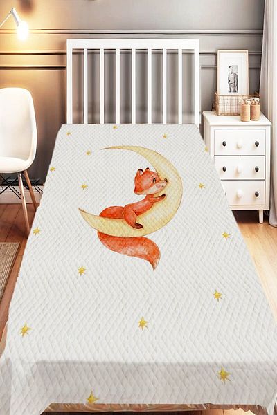 Else Dekor Unicorn Patterned Single Children's Pique Set - Clouds and Rainbow