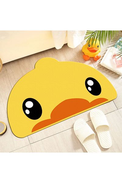 Else Dekor Else Cute Duck Απορροφητικό Νερό Μπροστινό Χαλάκι Μπάνιου Κάθισμα Τουαλέτας Μονοκόμματο χαλί μπάνιου ζώων