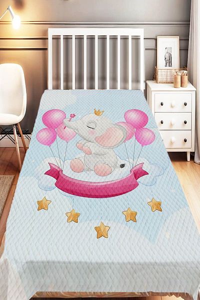 Else Dekor Single Blue Brown Owl Animal Children's Pique Set