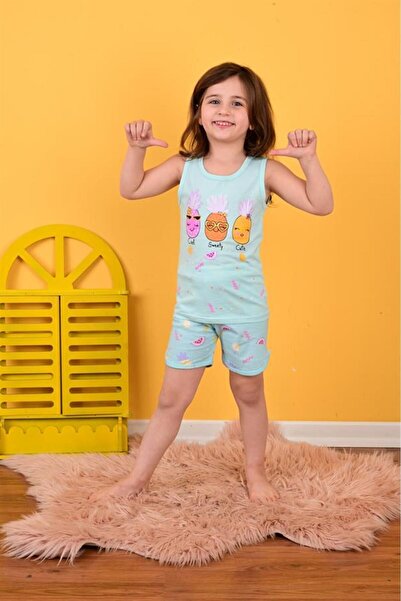 vitmo Girl's Strappy Pajama Set Cool Sweety Mint