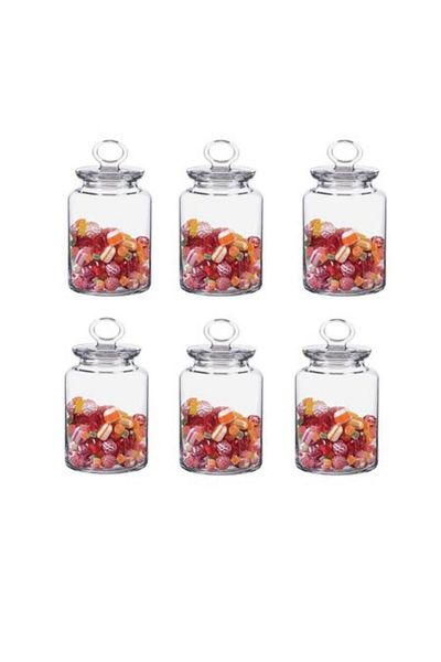 Paşabahçe Kitchen Jar 6 Pieces 98671 Glass Lid with Gasket 1085 Cc