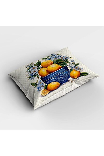 Else Dekor Вінтажний двоспальний комплект постільної білизни з лимонним візерунком