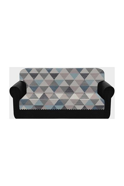 Else Halı Else Albastru Gri Geometric Canapea Canapea Extensibilă Husă de Scaun Şal 175x225cm