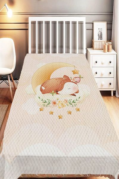 Else Dekor Bohemian Panda Patterned Blue Gray Children's Pique Set - Single
