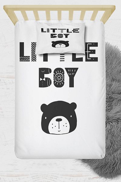 Osso Halı Osso Little Boy Teddy Bear 3D Patterned Elastic Single Children's Bed Sheet Set 90x190cm