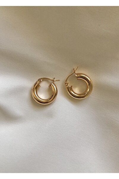 AURRARİ Kadın Vintage Altın Kaplama Gold Halka Küpe