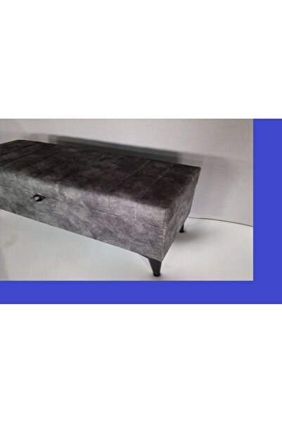 YUSE MOBİLYA VE AKSESUAR 100x40x45 Cayz Yatak Ucu Puf Gri