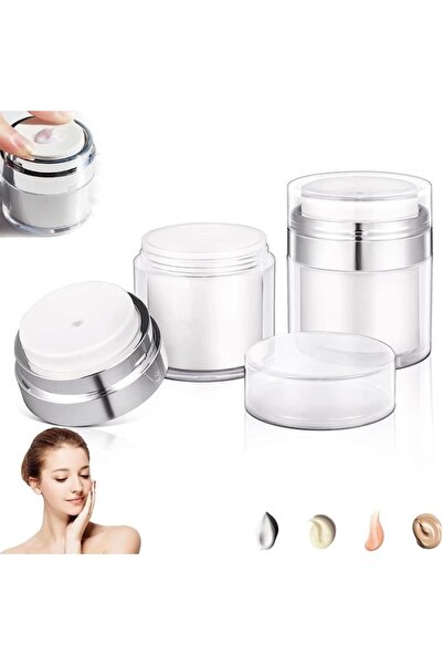 Yenigeldi 50 ml (BÜYÜK BOY) Havasız Pompa Vakumlu Şişe Kapaklı Yeniden Doldur...