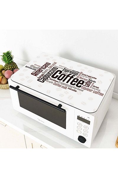 Else Halı Else Patterned Microwave Oven Cover Protective Mat Non-Slip Base Washable Organizer Case