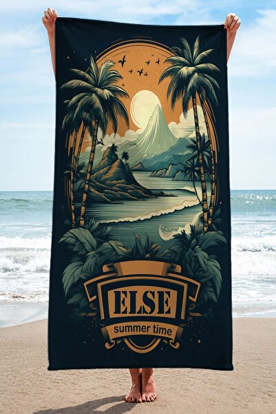 Else Dekor Візерунковий легкий і швидковисихаючий вологопоглинаючий мікрофібровий пляжний рушник 75x150 см DSN16