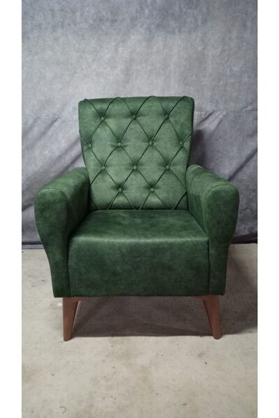 YUSE MOBİLYA VE AKSESUAR Berjer Kapitoneli Yeşil - Kahverengi