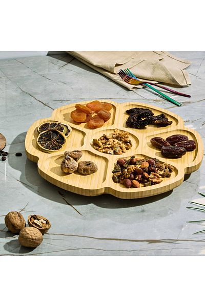 Bambum 15 Pieces ComPartmenteD Pincho DelicaDo Rotating Breakfast Set - Brown - 32 cm