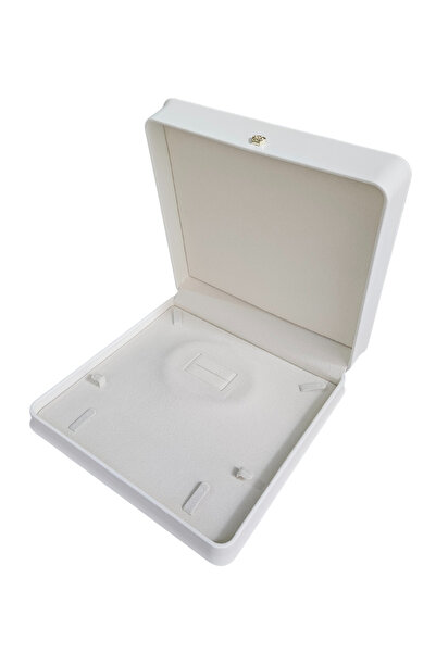 ÖZER KUTU Deri Büyük Set (19X19 Cm) Kutusu Lüks (Beyaz)