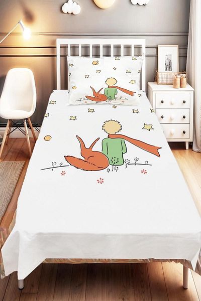 Else Dekor Moon Stars Patterned Little Prince Bedspread - Children's and Baby's Room Decorative