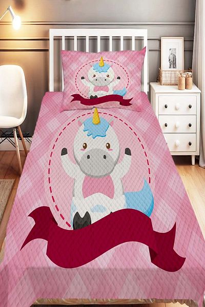 Else Dekor Pink Horse Patterned Single Children's Pique Set