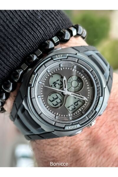Jaga Su Geçirmez Kronometreli Füme Dijital Erkek Kol Saati