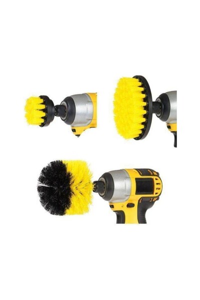 COMBAT Matkap Ucuna Takılan Temizlik Fırça Seti Fırça Başlık 3 Parça !!!