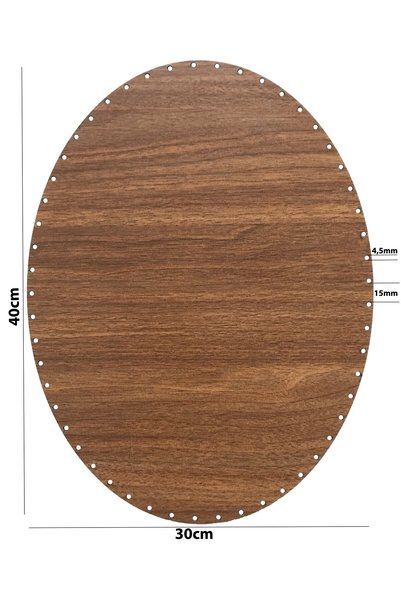 aladepo Rattan Örgü Plakası Rattan Tabanı Elips 3 lü Set 3mm Çift Yüz Ceviz