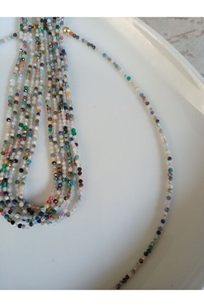 Mudita Tasarım 2 mm faset kesim karışık gerçek doğal taş