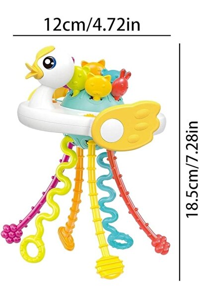 tutobaby Ördek Şekilli Montessori Duyusal Gözlem Beceri Geliştirme Ve Diş Kaşıyıcı Oyuncağı