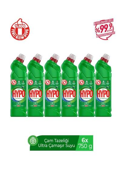 Hyper Hypo ULTRA KIVAMLI ÇAMAŞIR SUYU ÇAM KOKULU 750 GR X 6 ADET