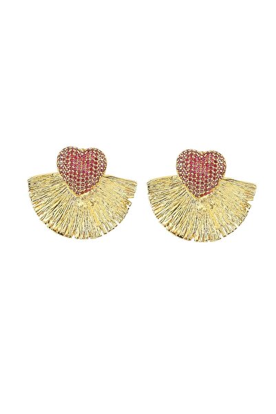 New Obsessions Artisan Love Me More Altın Kaplama Küpe