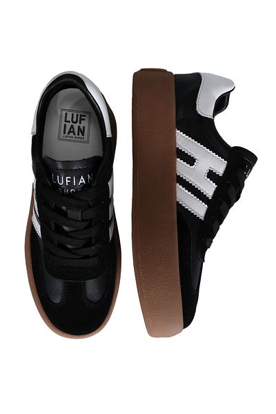 Lufian Women's Black Sneakers - 100% Leather, Casual Sneakers
