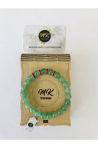 MK tasarım MK Design - Real Aventurine Stone 100% Original Bracelet MKT5001