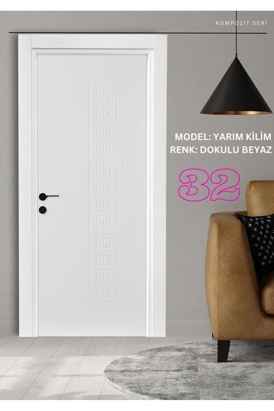 Hırdavat YARIM KİLİM DOKULU BEYAZ KAPI KOMPOZİT MEMBRAN