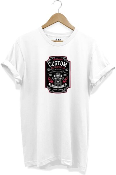 The Baski Beli unisex motoristički klub Moto Club Arma Štampano kratki rukav ...