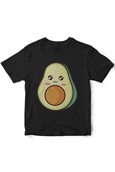 The Baski Crni slatki avokado Štampano kratki rukav za decu T-shirt