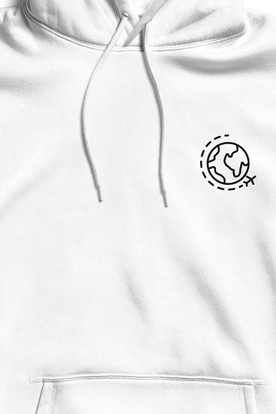 The Baski Unisex White Cool World And Airplane Φούτερ υψηλής ποιότητας χωρίς τσέπη
