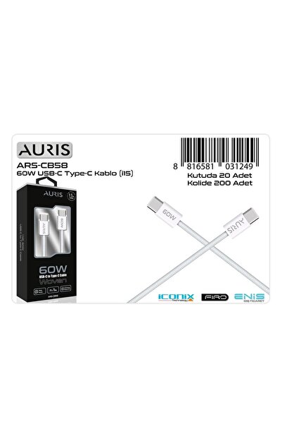 Auris AURİS ÇİFT TARAF Type-c KABLO 60W