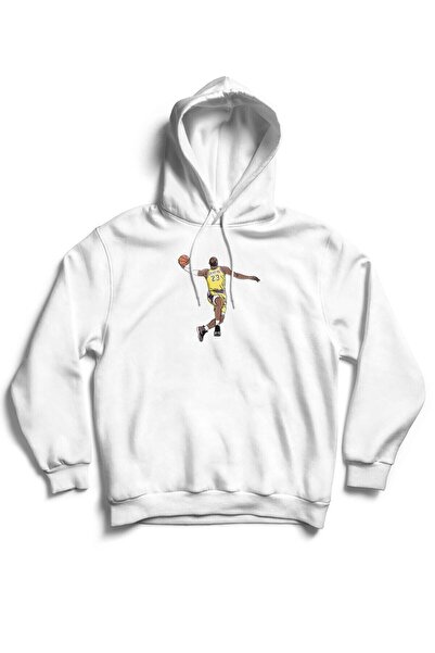 The Baski Unisex bela Lakers majica Lebron James Slam Dunk Štampano bez džepa...