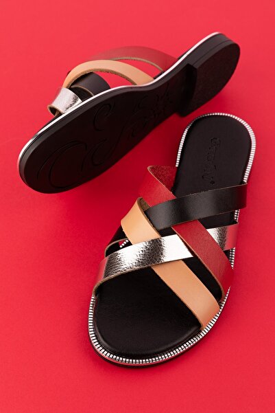 Gondol Дамски чехли Vaketa от естествена кожа, цветна комбинация, Ayh.734