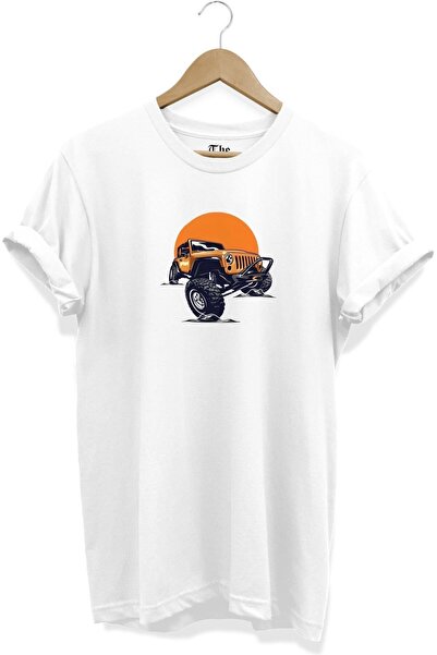The Baski Bela unisex žuta crta za terensko vozilo Štampano kratki rukav T-shirt