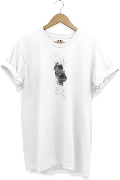 The Baski Λευκό Unisex Sculpture Map Printed Cool κοντομάνικο μπλουζάκι