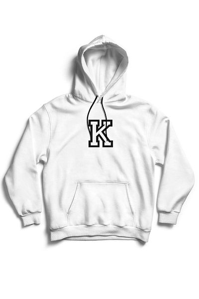 The Baski Hanorac 100% bumbac, unisex, alb, cu buzunar cangur, cu glugă, cu 3 fire