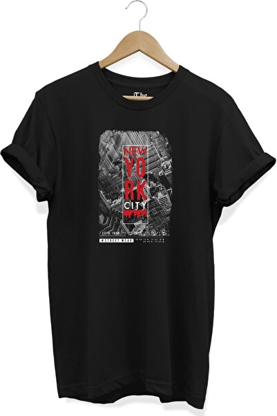 The Baski Crna unisex majica Newyork City Štampano Cool mlada kratka rukava T...