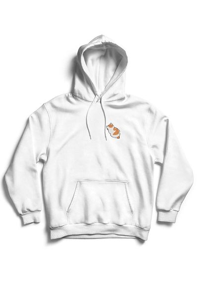 The Baski Hanorac de înaltă calitate, din bumbac, cu buzunar cangur, unisex, alb