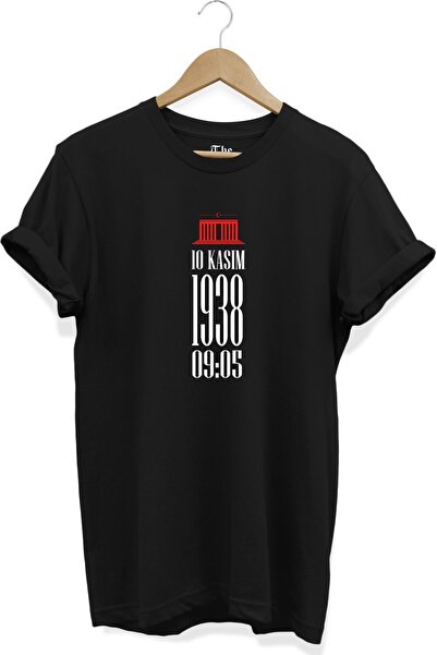 The Baski Ataturk 10. novembar Anıtkabir Štampano 100% pamuk Crna majica