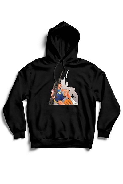 The Baski Hanorac cu glugă fără buzunar, unisex, negru Stephen Curry Sniper
