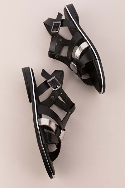 Gondol Women's Genuine Leather Colorful Combination Vaketa Sandals Ayh.730