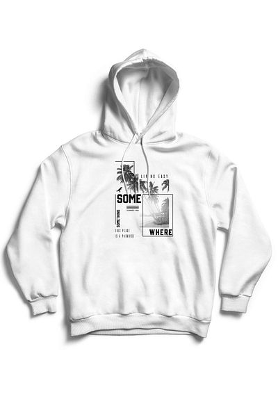 The Baski Unisex White Cool Fashion Φούτερ υψηλής ποιότητας Premium με κουκούλα χωρίς τσέπη