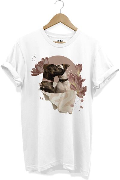 The Baski Beli unisex majica za pse Štampano Minimalistički kratki rukav T-shirt
