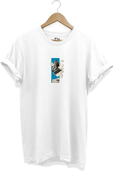 The Baski Unisex bela digitalna majica sa pticama Štampano kratkih rukava T-s...