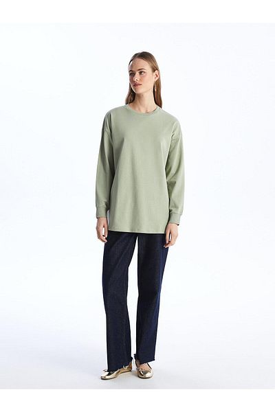 LC Waikiki LCWAIKIKI Classic Crew Neck Plain Oversize Women's Sweatshirt Tunik